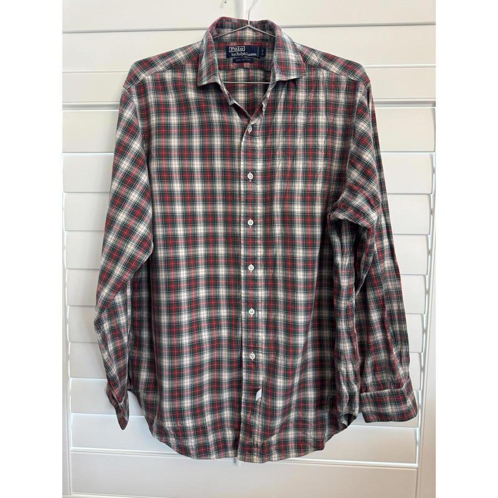 Polo Ralph Lauren men’s long sleeve plaid button down size 16-34 100%Cotton